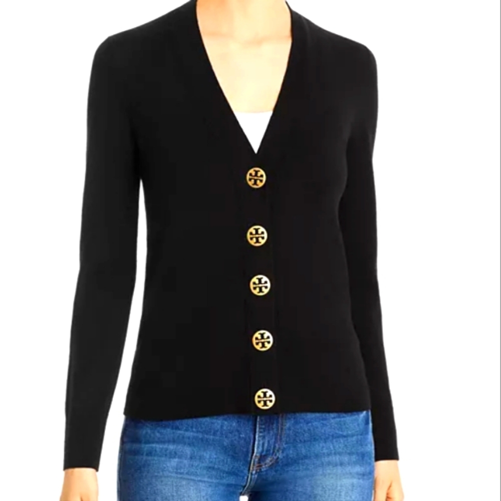 Tory Burch simone blue women cardigan Sz S